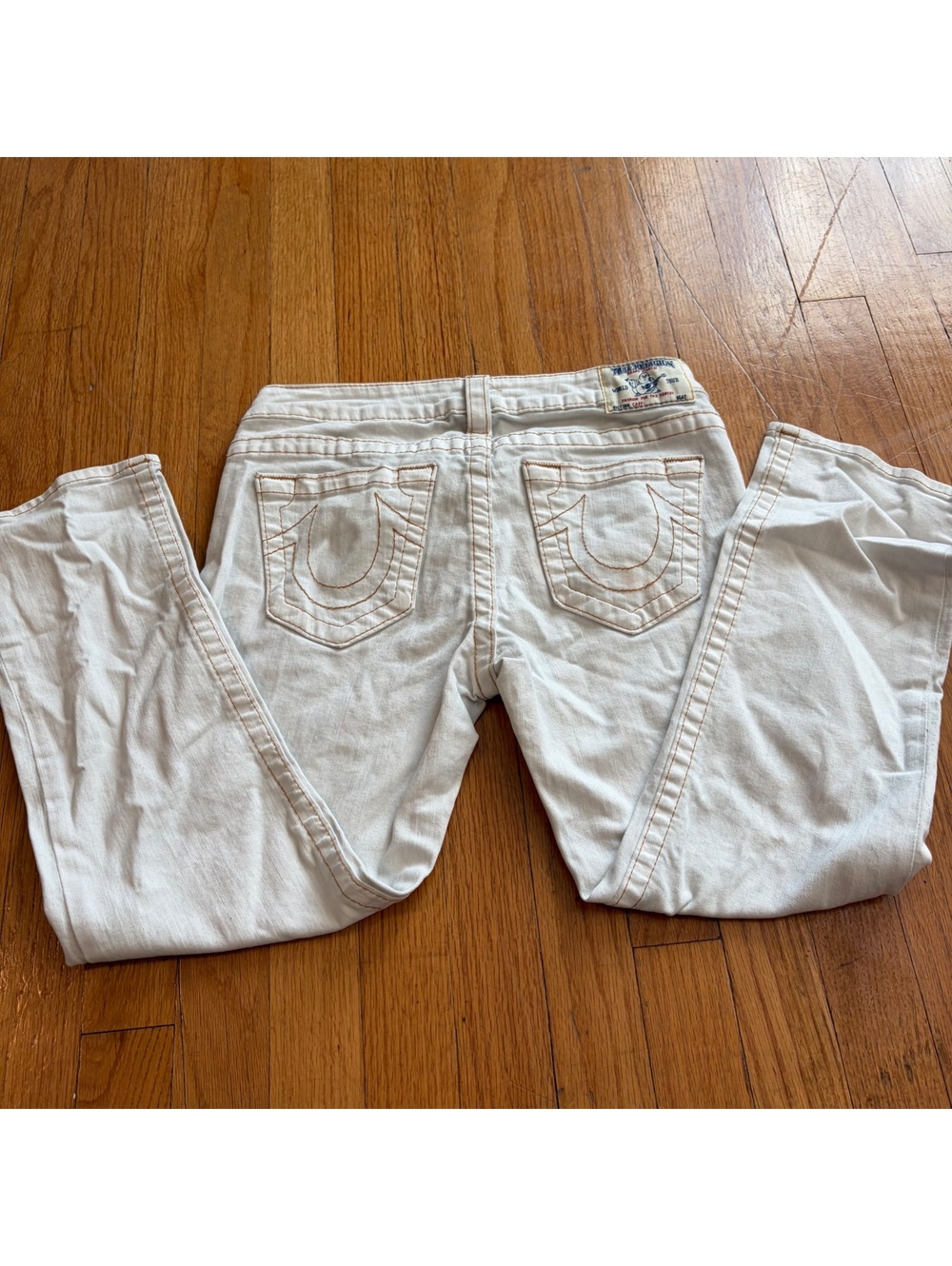 Vintage Y2K white flared low rise true religion jeans